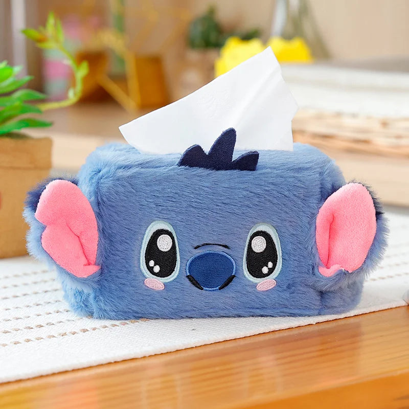 Disney Stitch Stitch Plush Tissue Boxes Storage Case Organizer Ornament Craft Desktop Tissue Holder Kitchen Tissue Box Gift