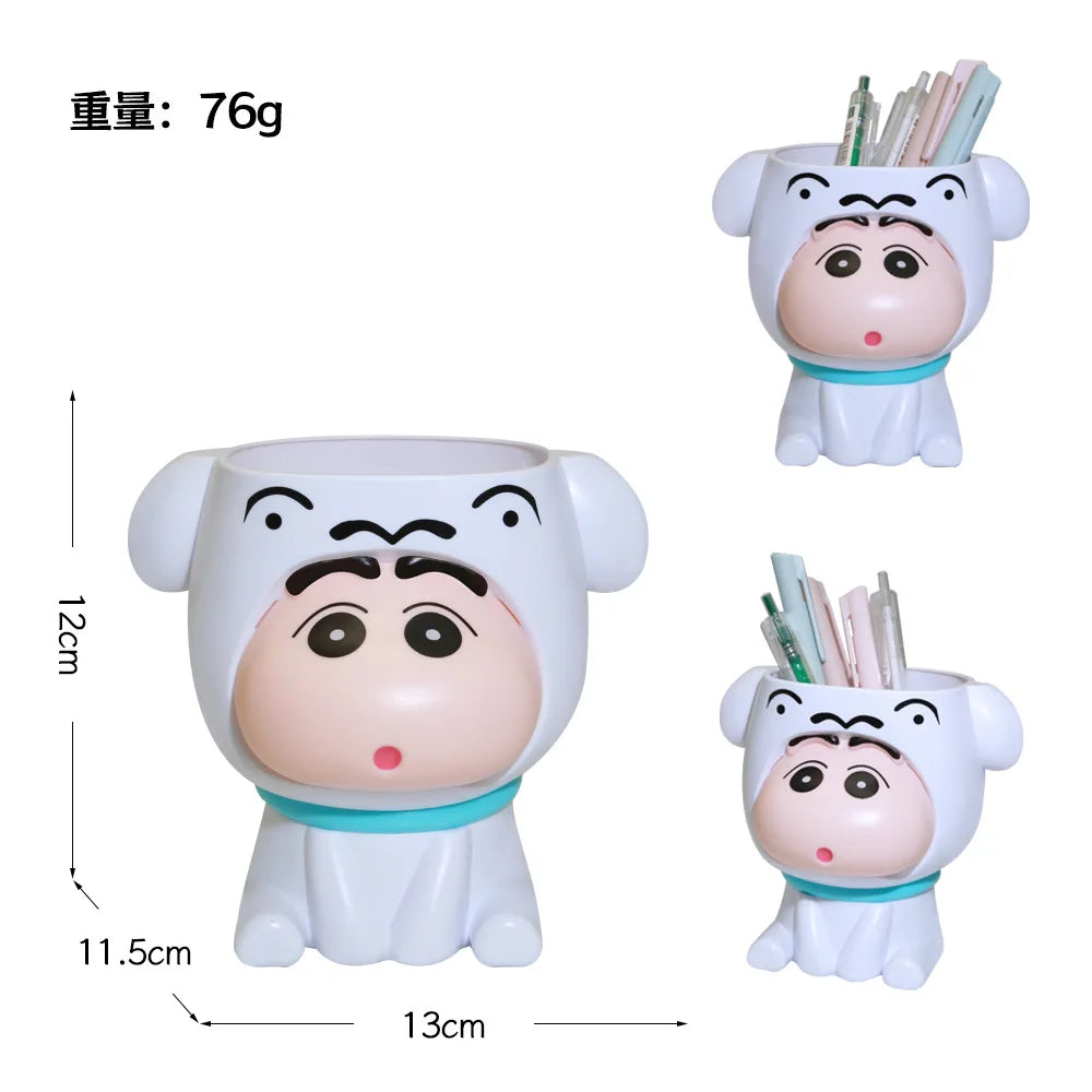 Crayon Shin chan Anime Student School Supplies Cartoon Decorative Ornament Storage Box Pen Holders Student Boy Girl Gift Toys