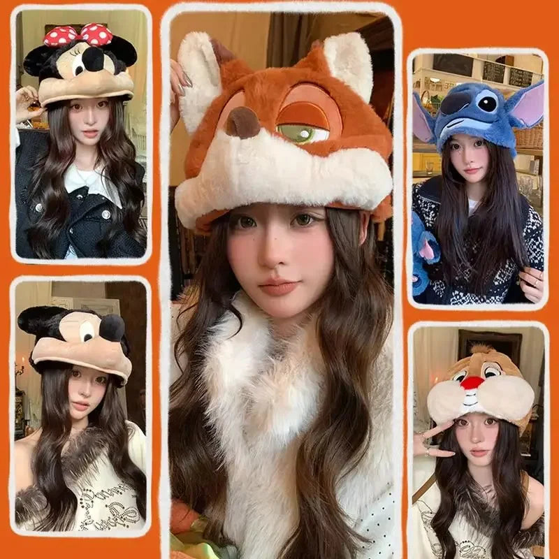 Anime Zootopia Judy Nick Plush Hat Winter Warmth X3D Doll Adjustable Hat Cartoon Peripheral Products Couple Trendy Toys Gifts