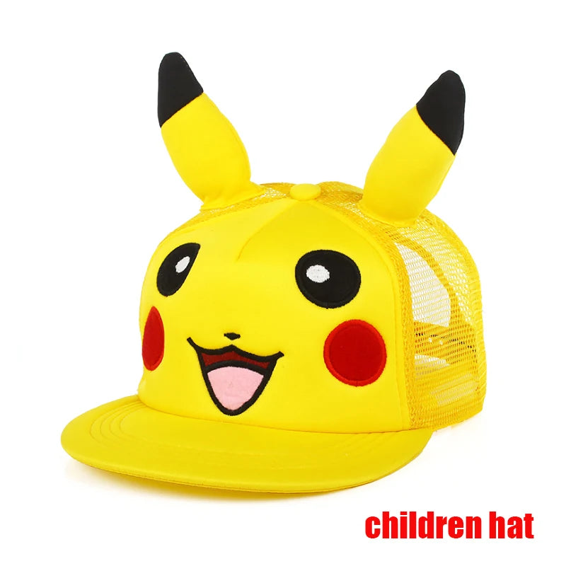 Anime Figure Pokemon Baseball Cap Pikachu Hat Adjustable Pokemon Cosplay Hip Hop Cartoon Adult Hats Boy Girl Kids Birthday Gifts