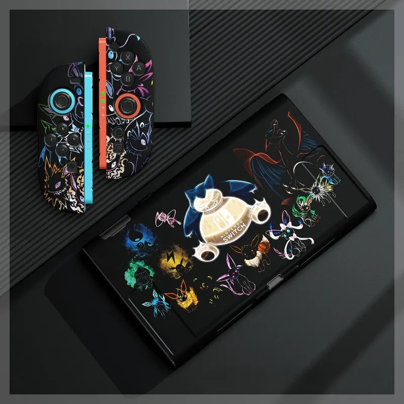 Cartoon Gengar Case for Nintendo Switch 2/NS Oled Game Console Joy-con Split Type Design Shockproof Drop Proof Protective Cover