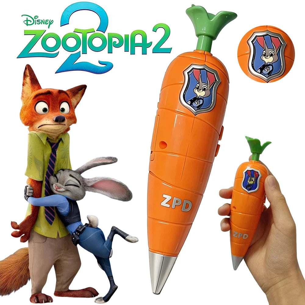 Disney Zootopia 2 Judy Hopps Carrot pen Voice Pen 60 Seconds Recording function Creative Cartoon Ballpoint Pen 2 in 1 fan Gifts