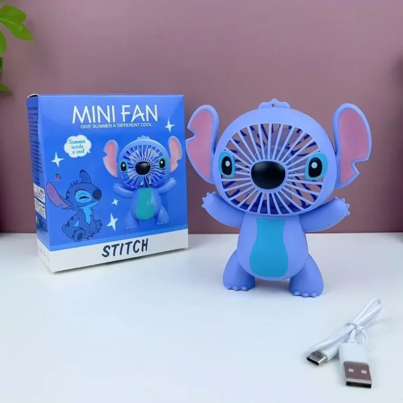 New Anime Lio&Stitch Fan Children Student Kawaii Cartoon Small Fan Boys Girls Summer Portable Cool Fan Kids Gifts Toys
