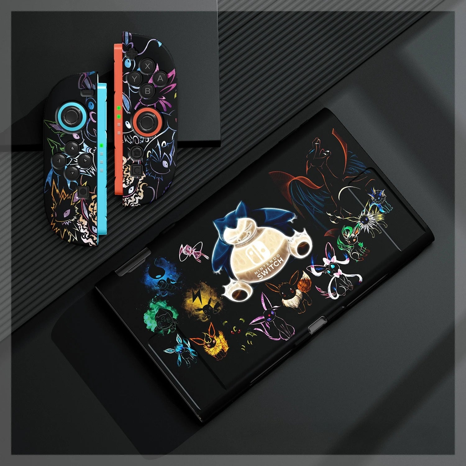 Cartoon Gengar Case for Nintendo Switch 2/NS Oled Game Console Joy-con Split Type Design Shockproof Drop Proof Protective Cover