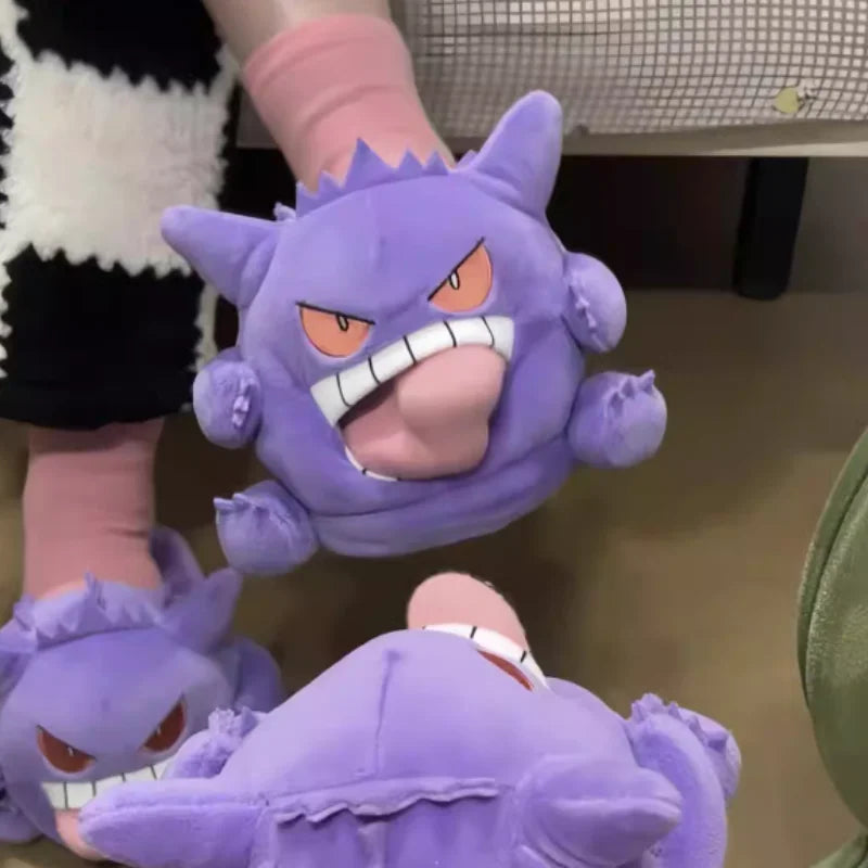 2026 New Gengar Slippers Funny Tongue Out Design Soft Sole Cute Cozy Winter Warm Indoor Couple Home Slippers Toy
