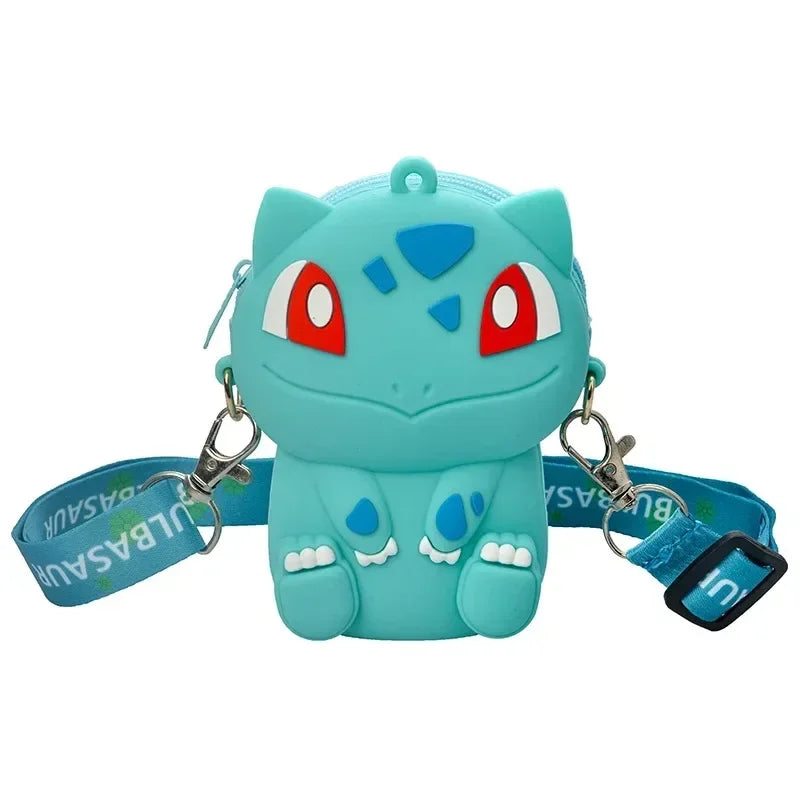 Pokemon Anime Pikachu Lovely Fashion Bag Princess Small Storage Silicone Purse Messenger Cartoon Figures Model Toys Kids Gift