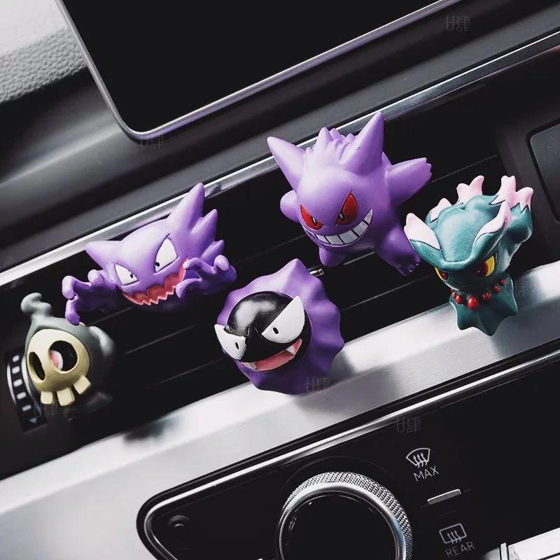 Perfect Packaging Ghost Pokemon Figure Car Interior Air Outlet Decoration Gastly Gengar Haunter Duskull Anime Car Ornament Gifts