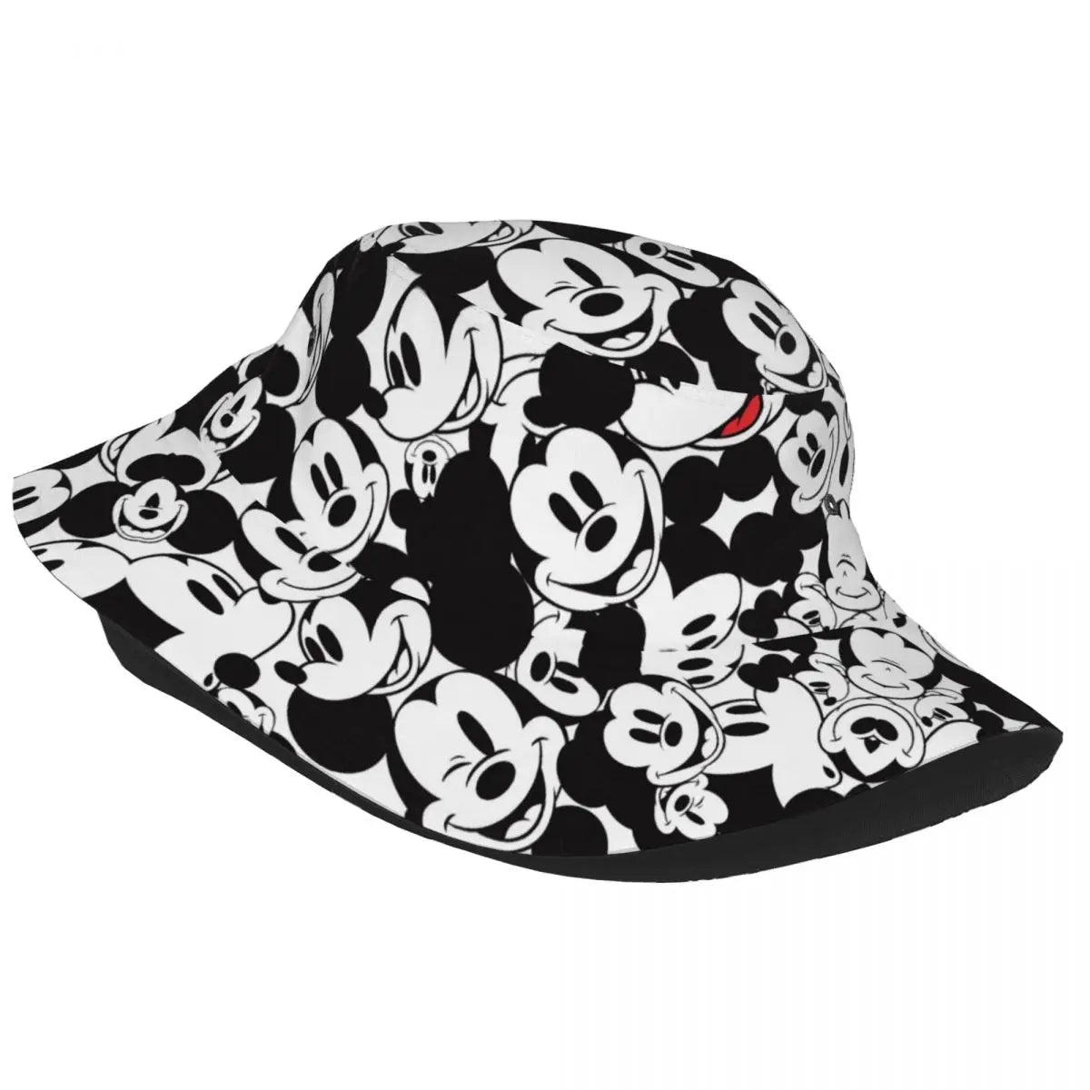 Summer Beach Vacation Getaway Headwear Mickey & Friends Pattern Bucket Hat Women Men Hot Sun Hat Bob Foldable Fisherman Cap