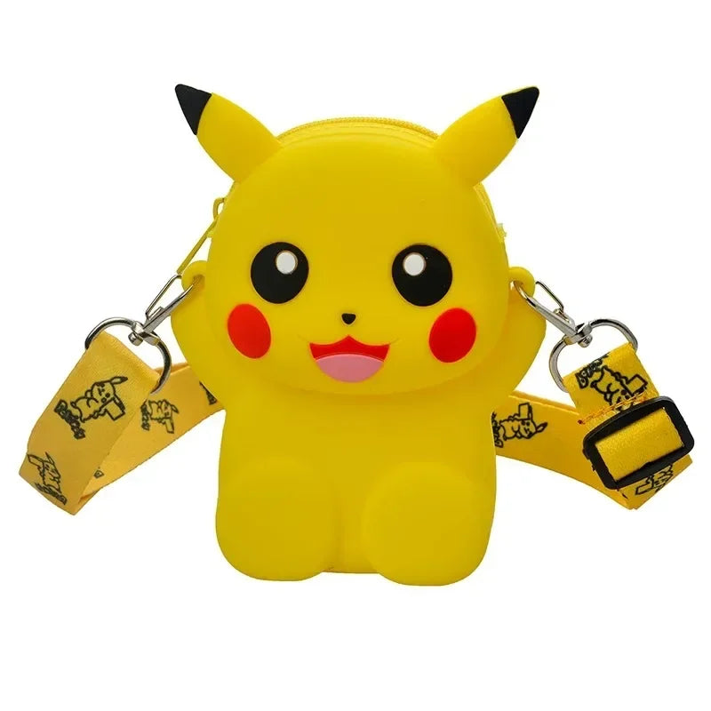 Pokemon Anime Pikachu Lovely Fashion Bag Princess Small Storage Silicone Purse Messenger Cartoon Figures Model Toys Kids Gift