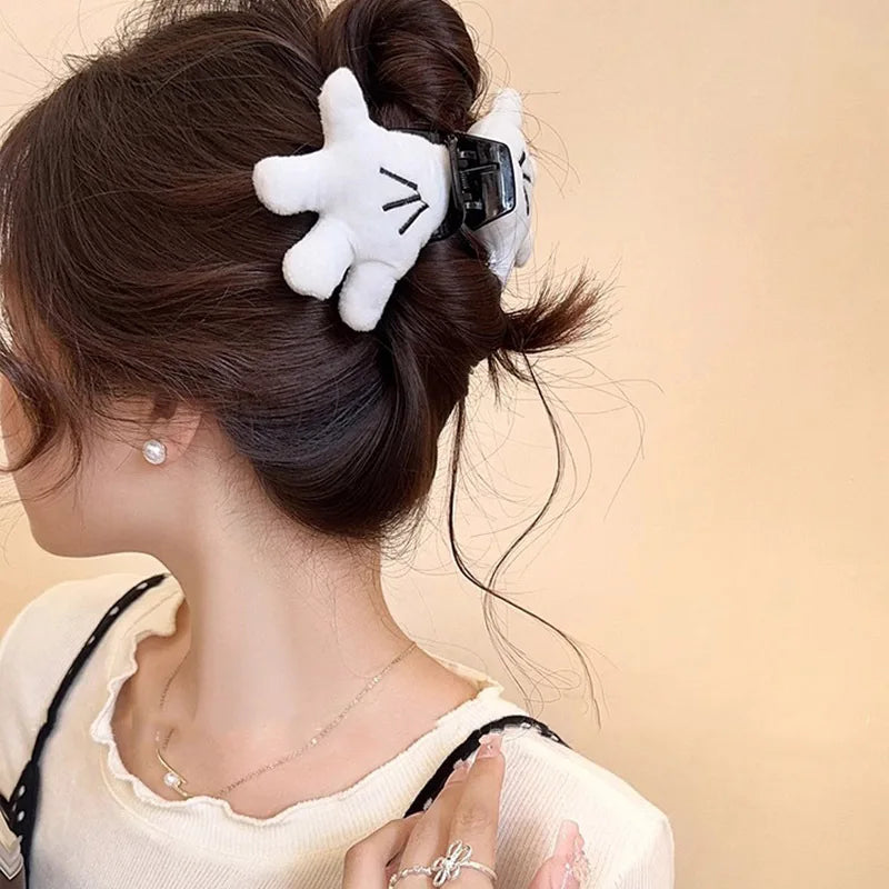 Cute Mickey Palm Hair Claw Clips For Women Creative Hairclips Girls Mickey Hand Hairpin Small Funny Claw Clip Hair Accessories