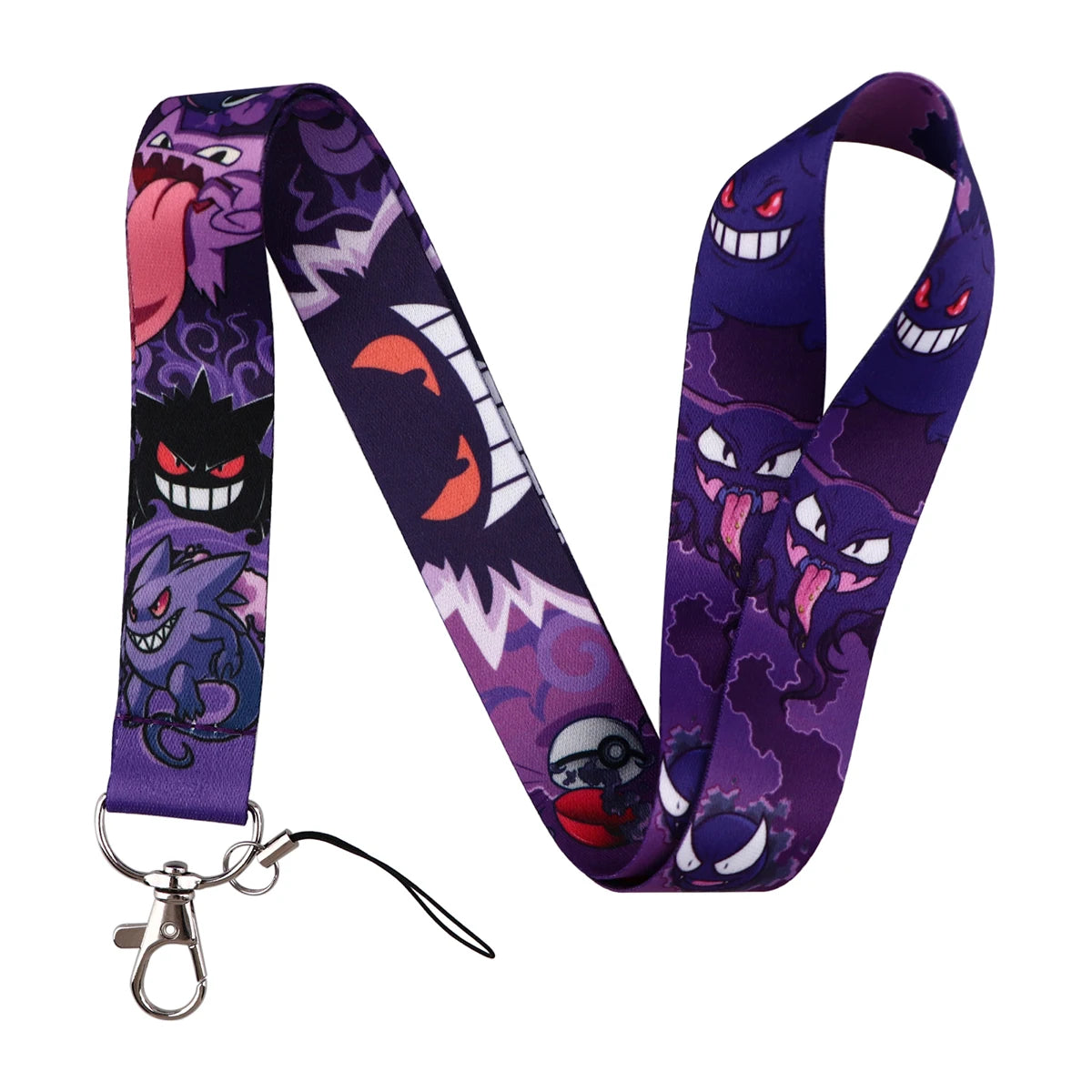Cute Anime Gengar Lanyard For Keychain ID Card Cover Passport Student Cellphone Badge Holder Key Ring Neck Straps Accessories