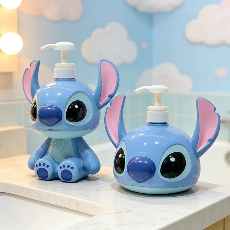 Stitch Lotion Dispenser Kawaii Cartoon Pump Bottle Bathroom Ornament Home Decor Bathroom Accessories Boy Girl Gifts