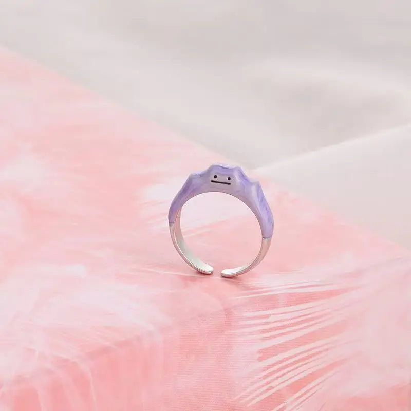 Pokemon Dratini Couple Ring S925 Silver Anime Peripheral Opening Adjustable  Cartoon Accessories Fashion Gift