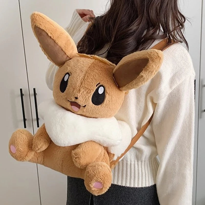 Pokémon Eevee Pikachu Plush Toys Knapsack Charmander Plushie Anime Backpack Birthday Pokemon Snorlax Gift for Kids Xmas Bag