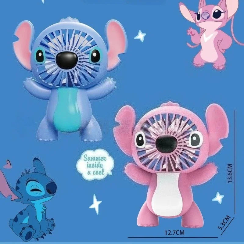 New Anime Lio&Stitch Fan Children Student Kawaii Cartoon Small Fan Boys Girls Summer Portable Cool Fan Kids Gifts Toys