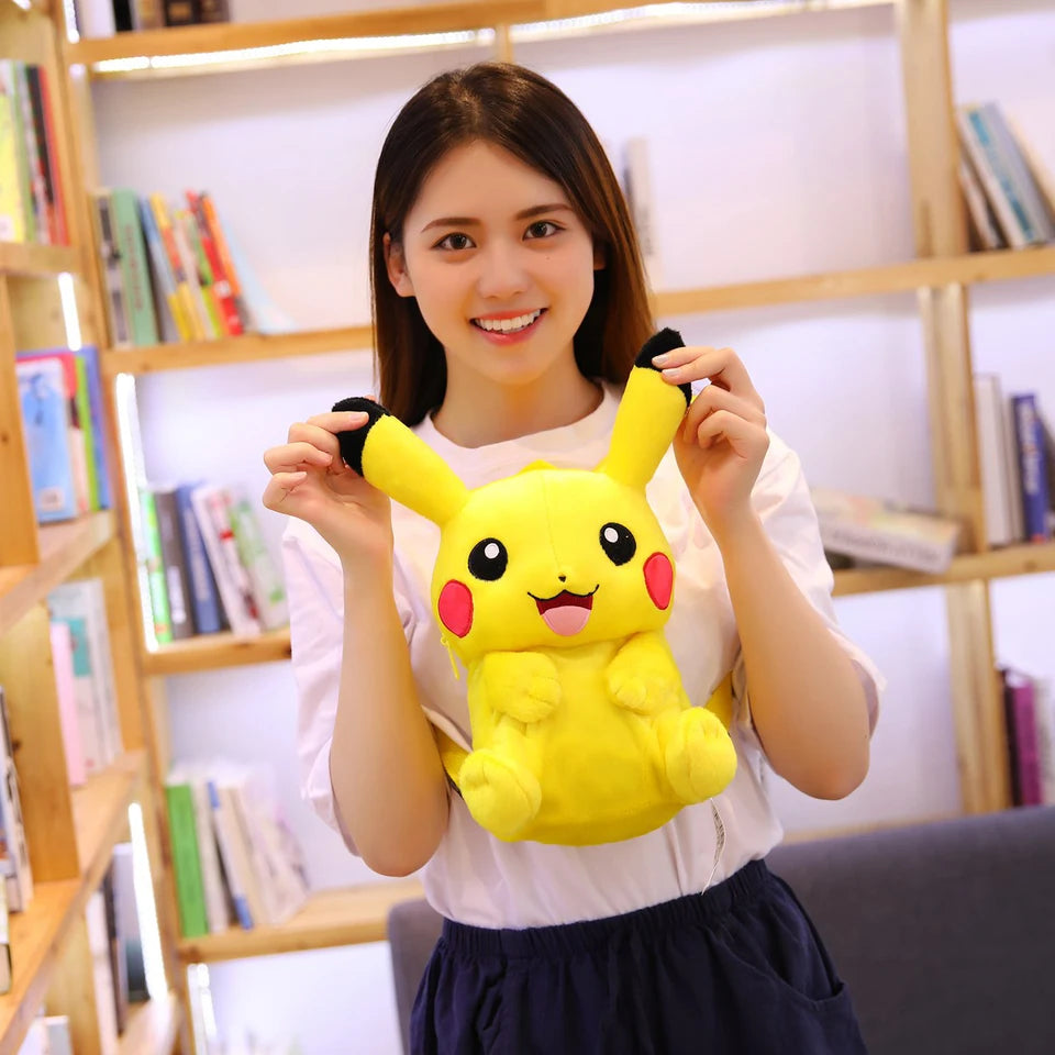 Pikachu Plush Backpack Pokemon Peluche Bag Stuffed Doll Toy Cute Cartoon Image Schoolbag Gift for Kids