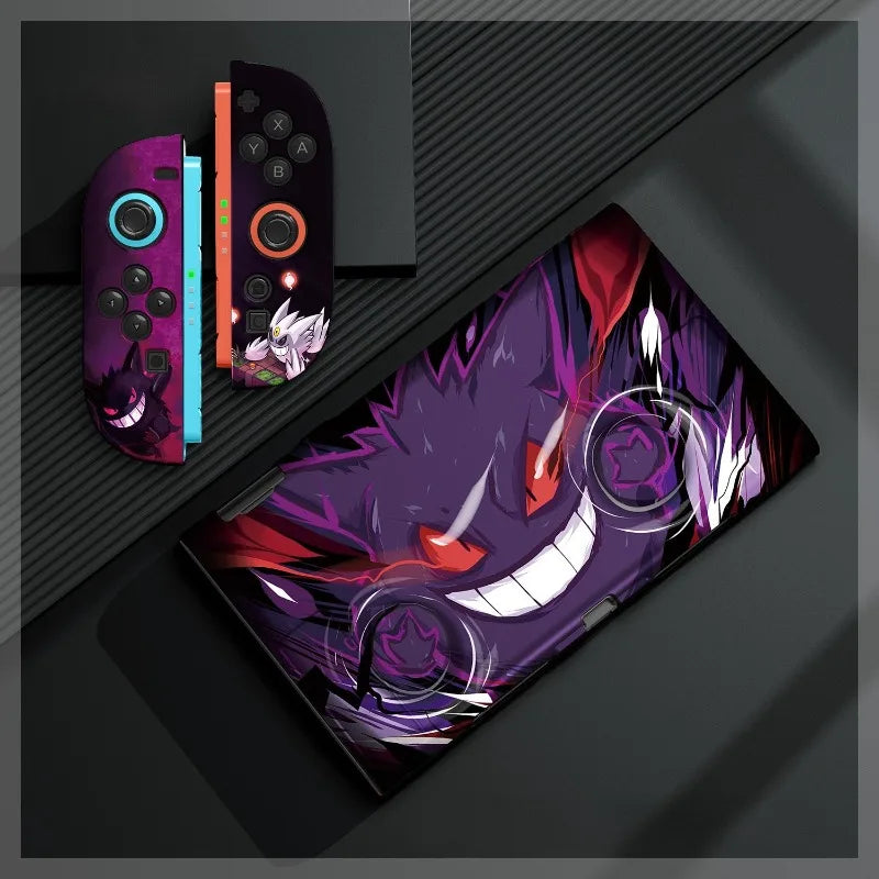 Cartoon Gengar Case for Nintendo Switch 2/NS Oled Game Console Joy-con Split Type Design Shockproof Drop Proof Protective Cover