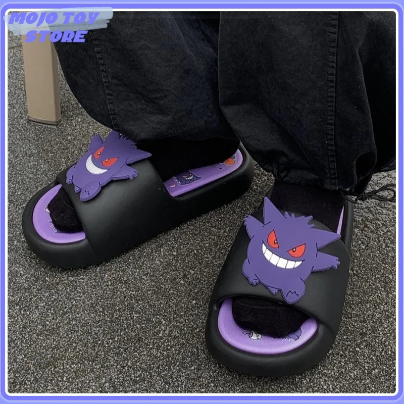 Pokemon Gengar Anime Peripheral Slippers For Men And Women Trendy And Cool Internet Infrared Anti Slip Eva Couple Slipper Gift