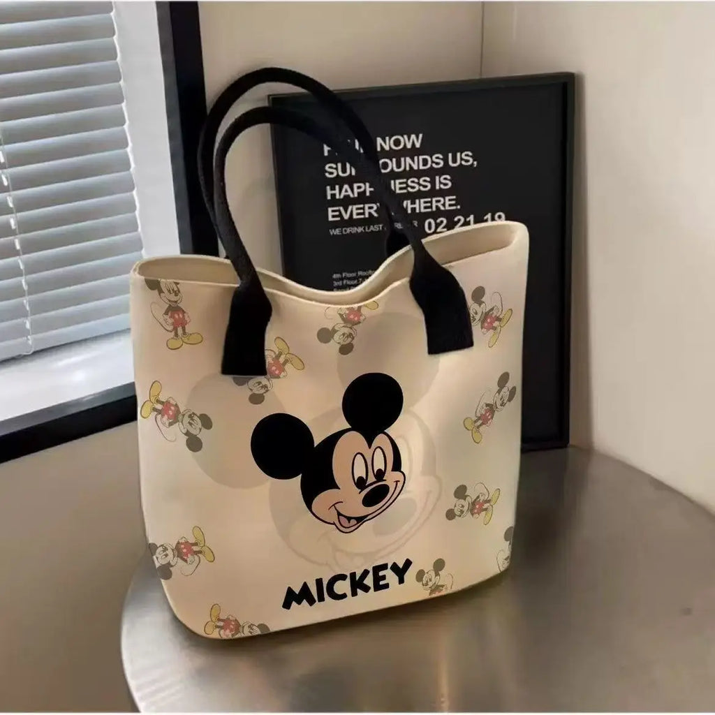 Mickey Mouse Large Canvas Tote Bag for Women Cute Cartoon Handbag Heavy Duty Shoulder Daily Commute Travel Shopping Gift