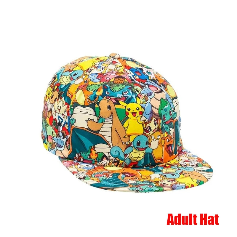 Anime Figure Pokemon Baseball Cap Pikachu Hat Adjustable Pokemon Cosplay Hip Hop Cartoon Adult Hats Boy Girl Kids Birthday Gifts