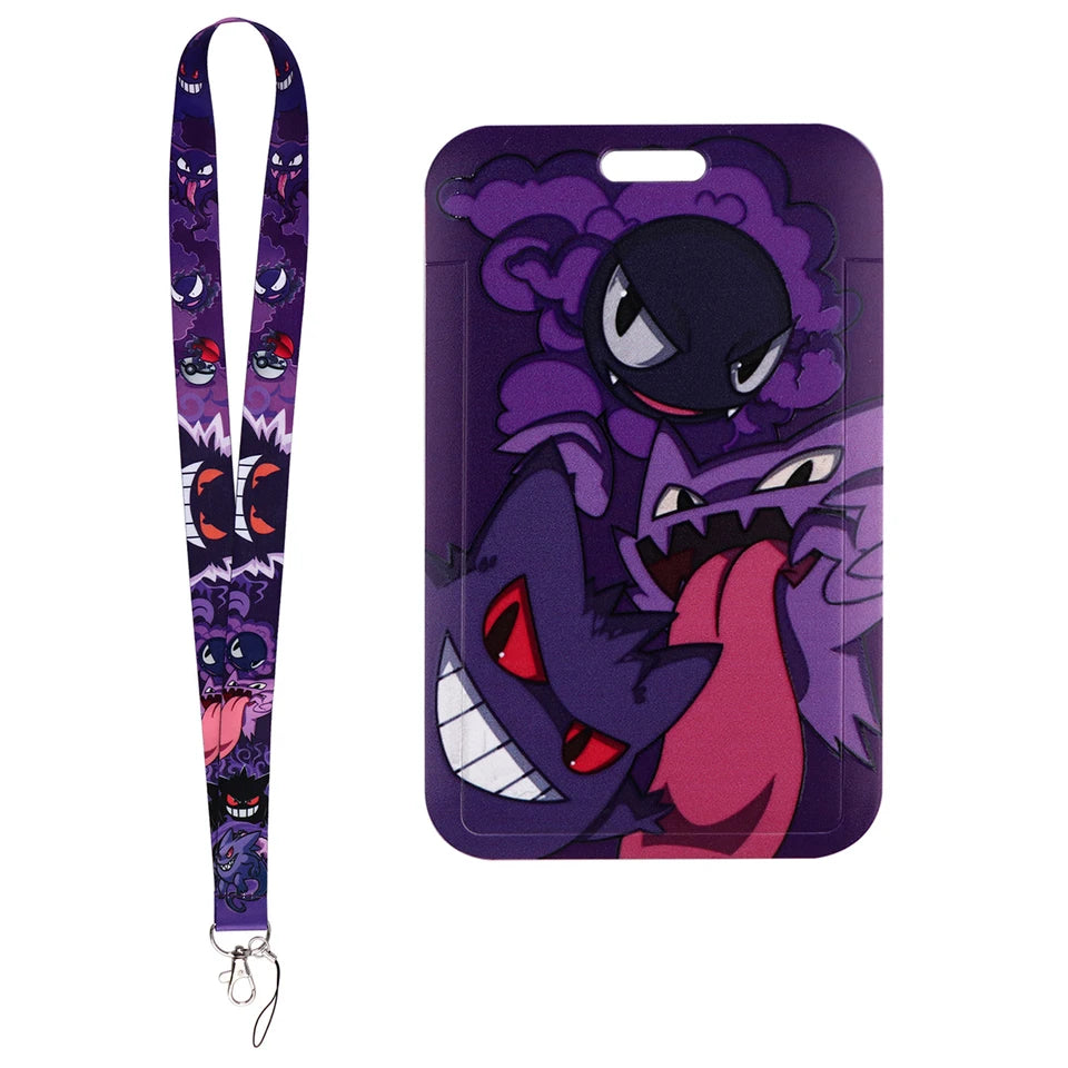 Cute Anime Gengar Lanyard For Keychain ID Card Cover Passport Student Cellphone Badge Holder Key Ring Neck Straps Accessories