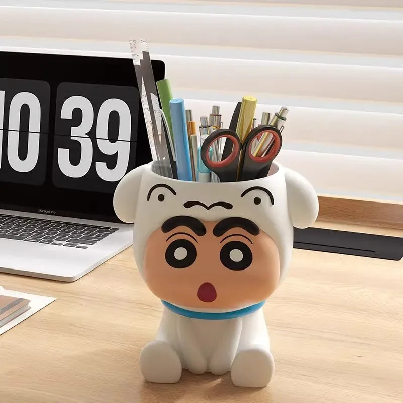Crayon Shin chan Anime Student School Supplies Cartoon Decorative Ornament Storage Box Pen Holders Student Boy Girl Gift Toys