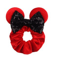 Cartoon Polka Dot Bow Hair Scrunchies Velvet Hairbands For Girls Sequins Bows Headbands Women Kids Party DIY Decoration