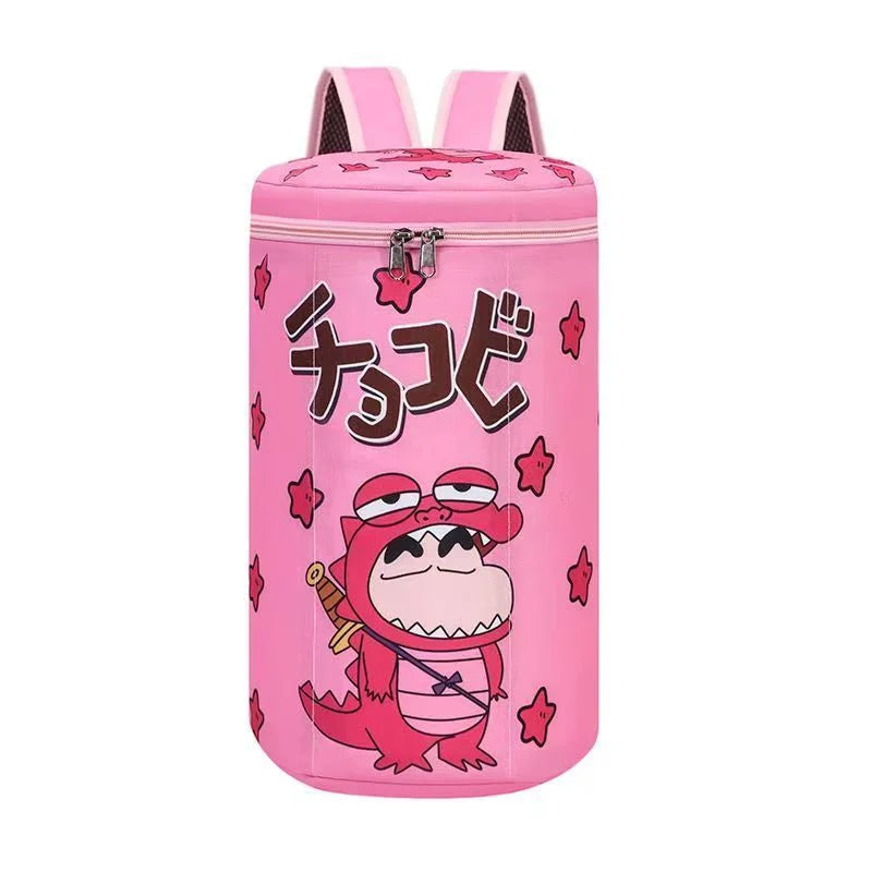 Crayon Shin-Chan Same Style Cute Backpack Crocodile Biscuit Backpack Top Zipper Badminton Racket Bag Portable Large Capacity Bag