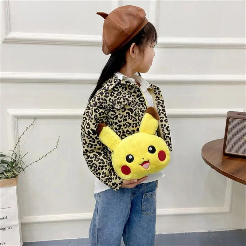 Pokemon Anime Cute Pikachu Plush Crossbody Bag Backpack Student School Supplies Creative Funny Kids Birthday Gifts