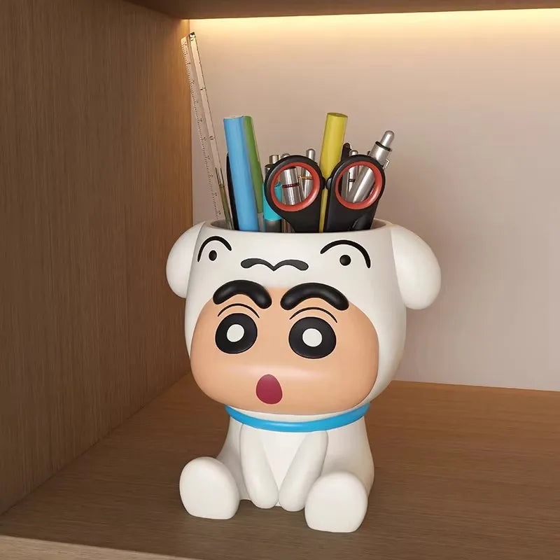 Crayon Shin chan Anime Student School Supplies Cartoon Decorative Ornament Storage Box Pen Holders Student Boy Girl Gift Toys