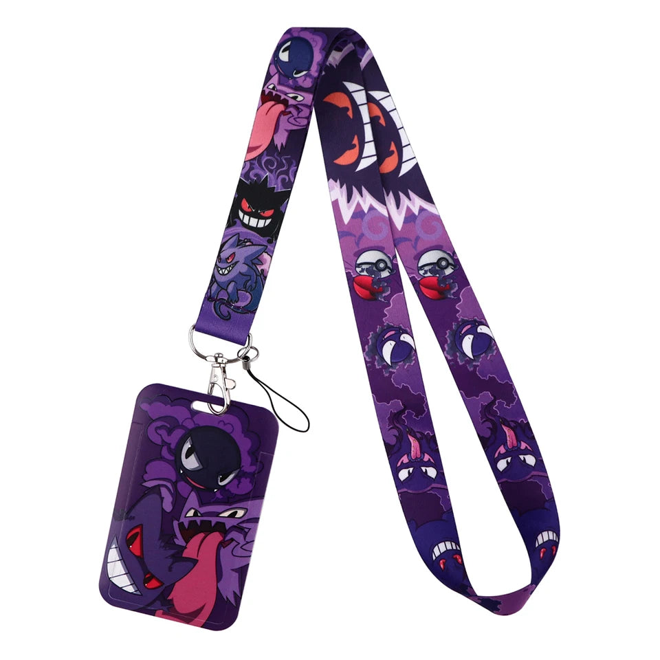 Cute Anime Gengar Lanyard For Keychain ID Card Cover Passport Student Cellphone Badge Holder Key Ring Neck Straps Accessories