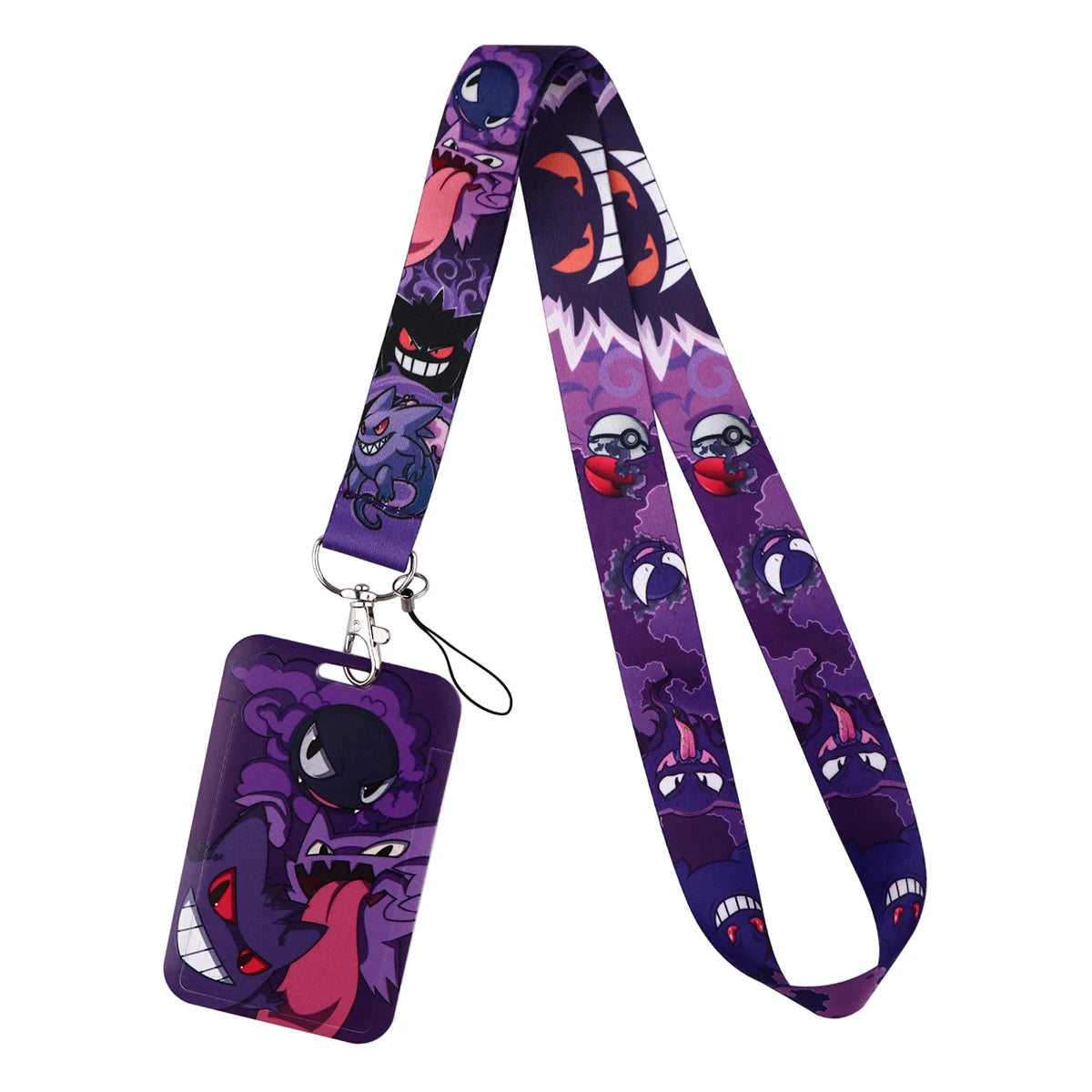 Cute Anime Gengar Lanyard For Keychain ID Card Cover Passport Student Cellphone Badge Holder Key Ring Neck Straps Accessories