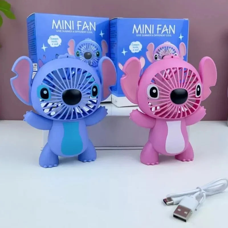 New Anime Lio&Stitch Fan Children Student Kawaii Cartoon Small Fan Boys Girls Summer Portable Cool Fan Kids Gifts Toys