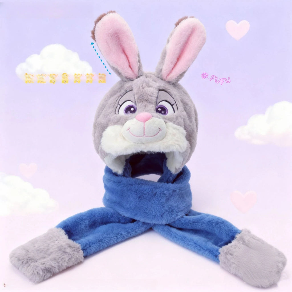 New Disney Cartoon Zootopia Character Judy Nick Plush Hat Warmth Soft Winter Warm Ear Hoods Boys and Girls Holiday Xmas Gift